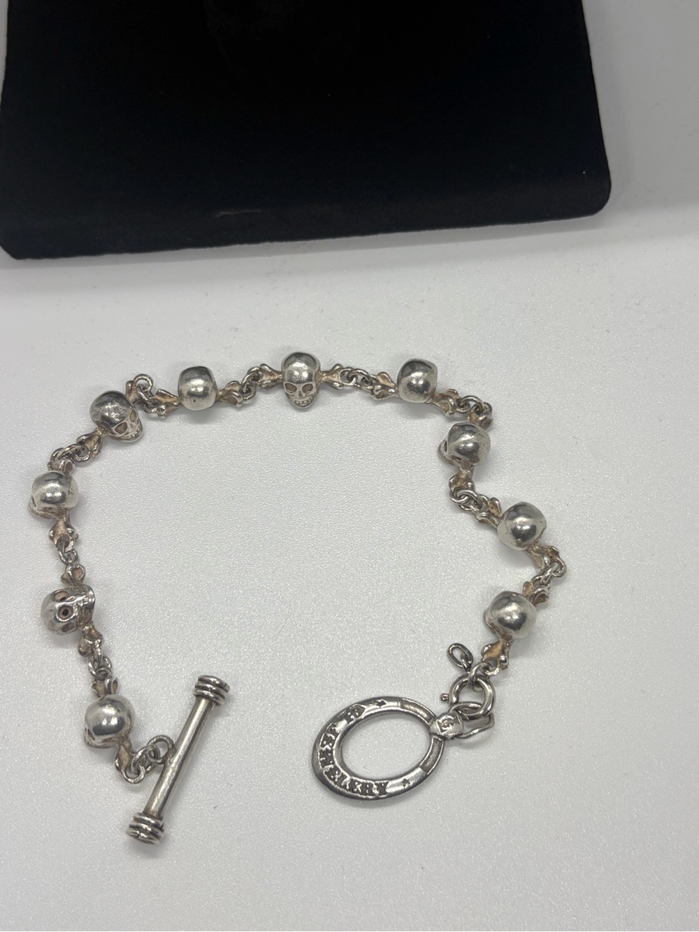 Gregory Leps (GL Jewelry) Sterling Silver Skull Bracelet Retired Design 25g RARE